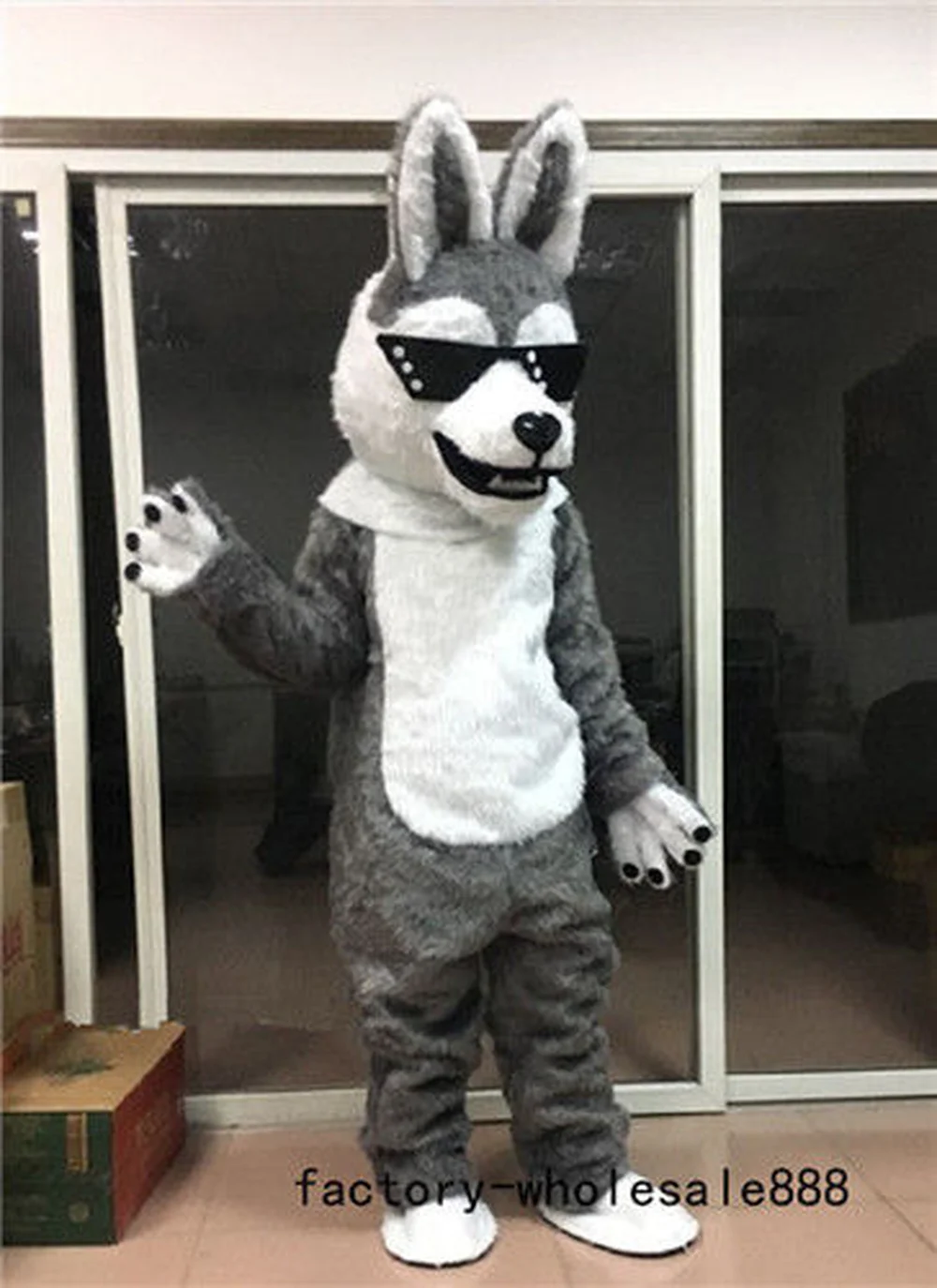 ADS Husky Dog Mascot Costume Adult Suit Unisex Xmas Dress Cartoon Parade Cosplay