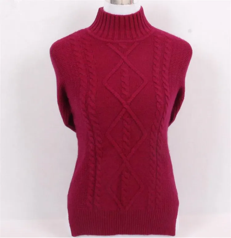 100%cashmere twisted knit women sweater pullover Oneck and high collar pen hem EU size/S-6XL wholesale retail | Женская одежда
