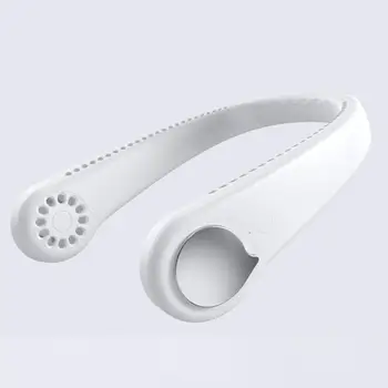 

New Outdoor Leafless Mini Portable Fan USB Rechargeable Lazy Hanging Dual Cooling Neck Fan Pocket Quiet Ventilator