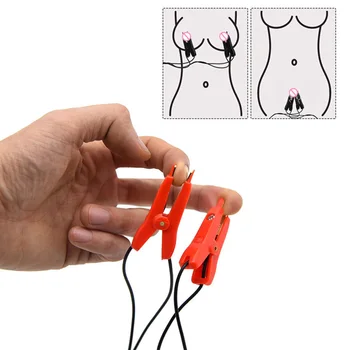 BDSM Electric Shock Accessory,Nipple Clamps Clitoris Clip Stimulator Labia Clips Sex Game Breast Massage Flirting Toy For Couple 5