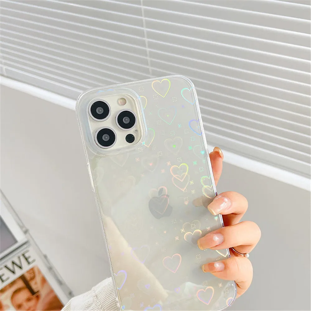 Funda Para IPhone X/XS SmoBea - Diseño Láser De Corazones Brillantes, Protección Antigolpes - Compatible Con Carga Inalámbrica