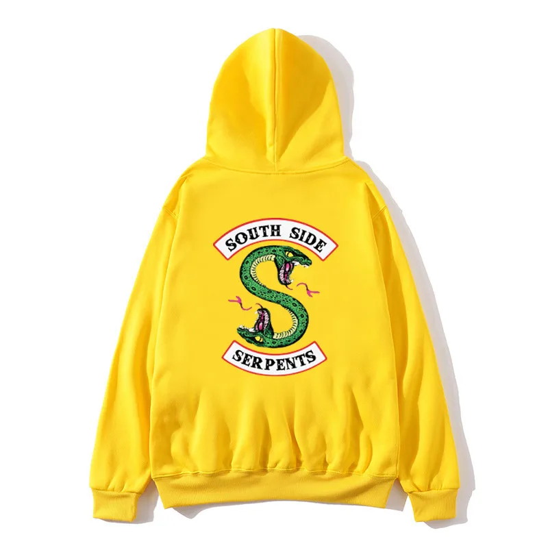 "South Side serpents" с капюшоном с модным принтом ривердейл толстовки Для женщин уличный сверхразмерный casaco feminino пуловер Толстовка