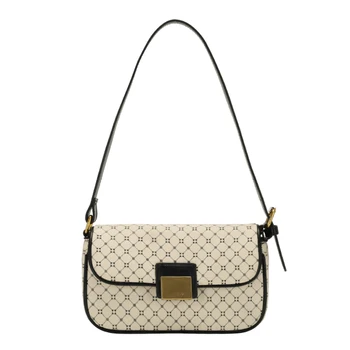 

New Ins Fashion Canvas Small Armpit Bag for Women 2020 Luxury Simple Design Shoulder Handbags Female Travel Hand Bag