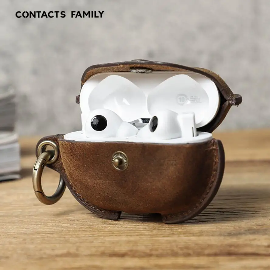 

Genuine leather case for Huawei freebuds pro Earphone Box Cover Bluetooth Wireless Italy high-end luxury Protect Case Bag