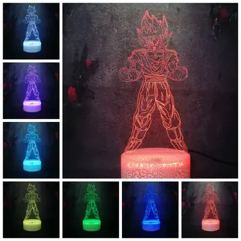 

Nordic Creative Modern Desk Lamp 3D Hot Anime Dragon Ball Saiyan Saga USB Night Light Cool Cartoon Goku Vegeta 7 Color Flash Toy