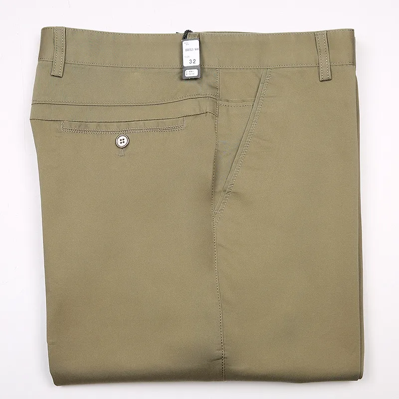 802-9 dark khaki ICPANS Платье Брюки мужские тонкие летние прямые свободные с высокой талией костюм брюки Бизнес офис формальные брюки мужские свадебные черные белые - Цвет: 802-9 dark khaki