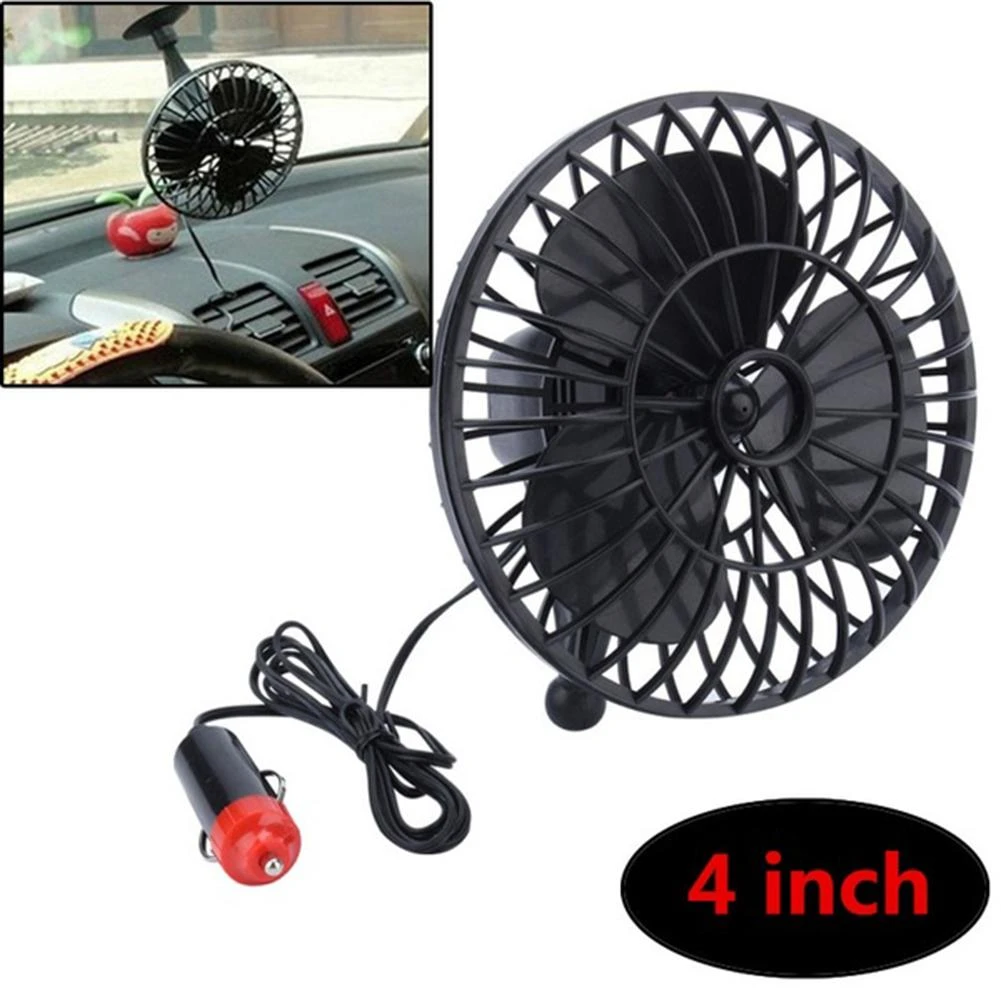 Mini ventilador de aire silencioso para coche, refrigeración de 4 pulgadas, 12V, ventosa, electrónicos para coche|Calefacción y ventiladores| -