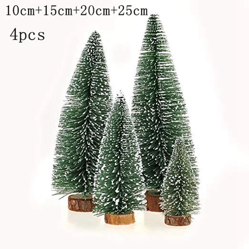 4PCS J Искусственные настольные мини елочные украшения Рождественская елка 20 см Новогоднее украшение стола миниатюрное дерево 1 шт - Цвет: 4PCS J
