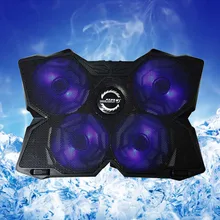 Besegad Dual USB Регулируемая скорость ветра ноутбук стенд противоскользящая охлаждающая подставка кулер с 4 вентиляторами для 14-15,6 дюймов ноутбука