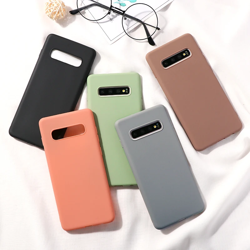 Карамельный цвет мягкий силиконовый матовый чехол для samsung Galaxy A70 A60 A50 A40 A9 A7 S8 S9 S10 плюс S10e S6 S7 Edge Note 8 9 Coque