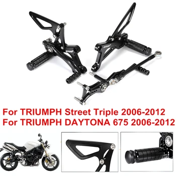 

Motorcycle Footrests Rear Pegs Pedals Foot Rest CNC For TRIUMPH Daytona 675 Street Triple 2006 2007 2008 2009 2010 2011 2012 D50