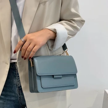 

Solid Color PU Leather Crossbody Bags For Women 2021 Luxury Quality Shoulder Simple Bag Female Handbags and Purses