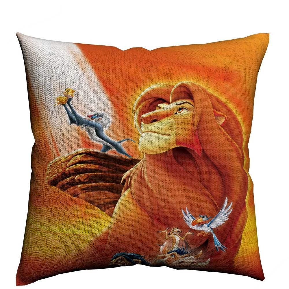 Lion King Movie Pillow Cover Throw Pillows For Sofa Cotton Linen Cushion Cover 45x45cm Scandinavian Decoration Home Almofada - Color: 3
