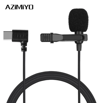 

AZiMiYO 1.5m Clip Tie Collar Microphone for Type-C plug Mobile Phone Speaking in Lecture Bracket Clip Vocal Audio Lapel mic