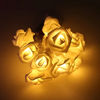 

String Lights 20 Leds Acrylic Fur Balls Rose Flower Lamp For Indoor Outdoor Garden Christmas Party Lights Festival USB Charging