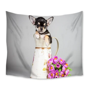 

Flower Pet Dog Funny Animal Tapestry Wall Hanging Tapestries Bedspread Art Decor Blanket Throw Towel Window Curtain Yoga Mat