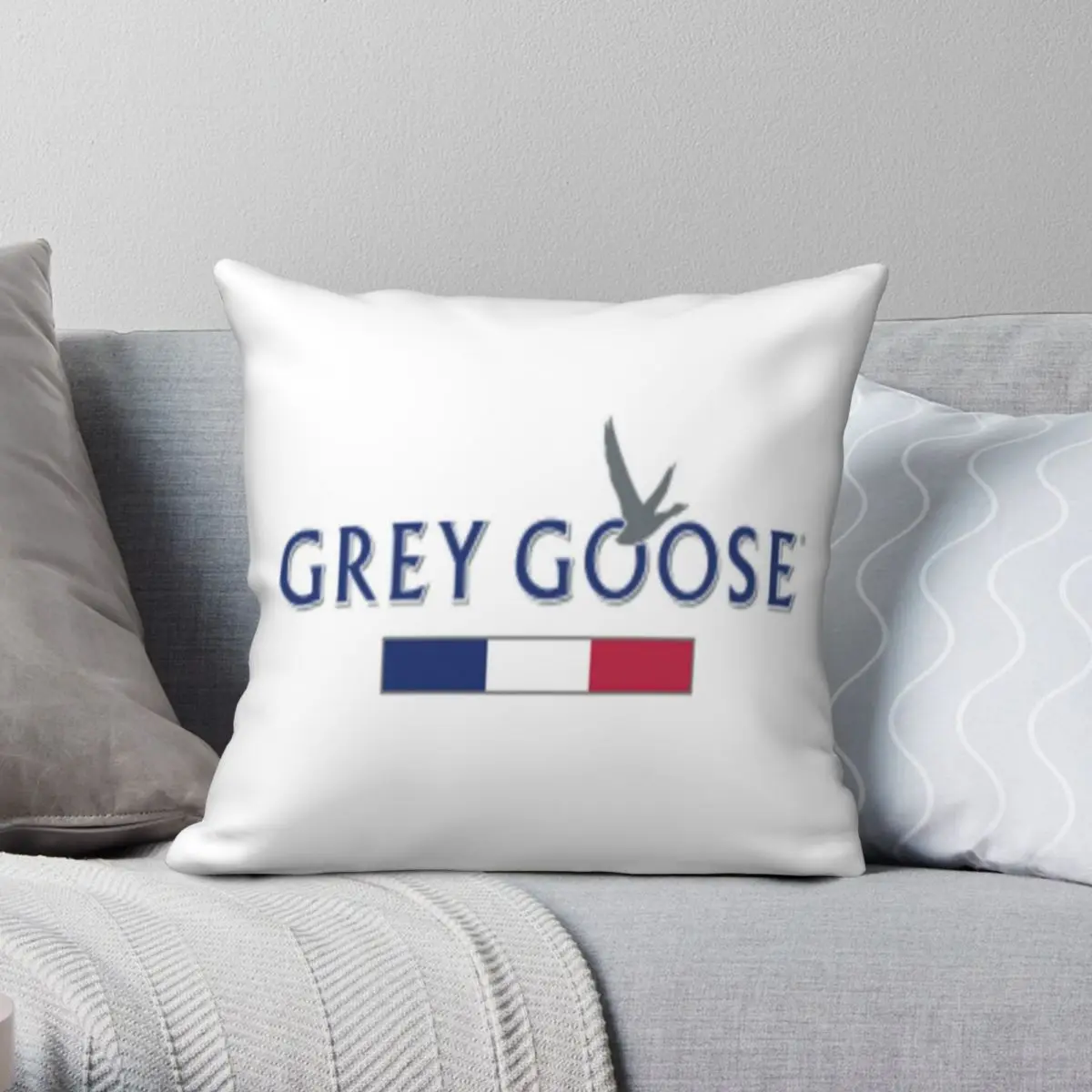 

Grey Goose Vodka Square Pillowcase Polyester Linen Velvet Zip Decor Home Cushion Case