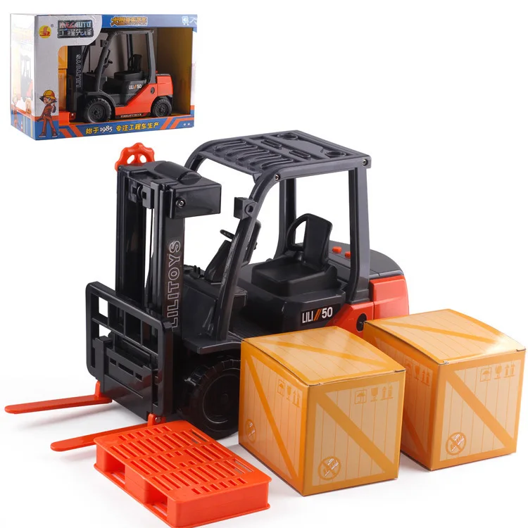 

Lili Inertia Forklift Large Size Music Type Forklift Model Little Boy Engineering CHILDREN'S Toy 32631 Boxed
