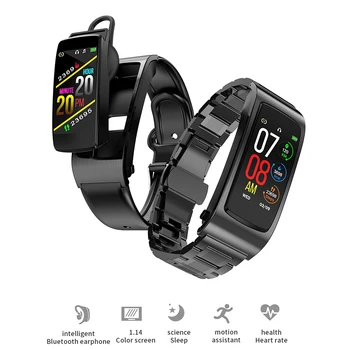 

Smart Bracelet Earphone Heart Rate Blood Pressure Fitness Bracelet Bluetooth Earphone Headset Multiple Sport Wristband
