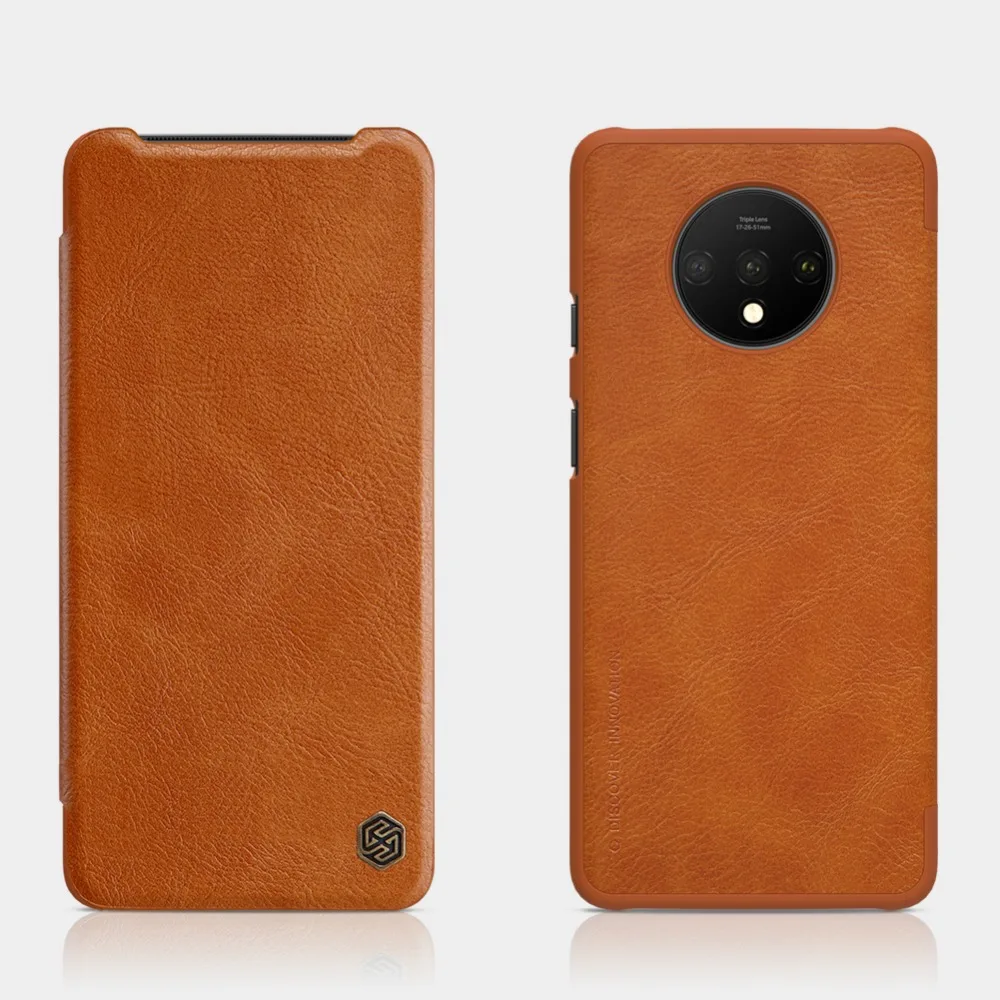 Для Oneplus 7T чехол Nillkin Qin Флип кожаный чехол One Plus 7T Роскошный деловой Мягкий сенсорный задний Чехол для Oneplus 7T чехол для телефона