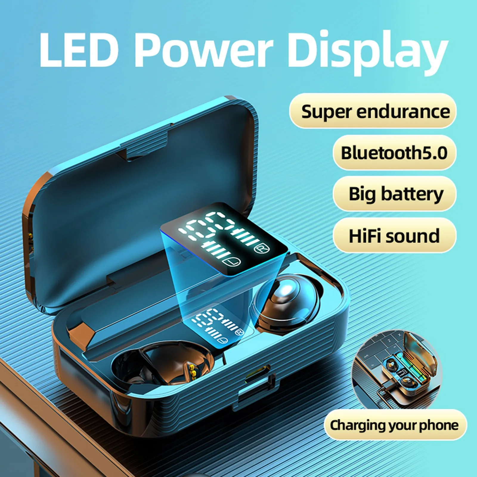 LB 9 Wireless Earphone V5.0 Bluetooth Compatibility Headphones HIFI