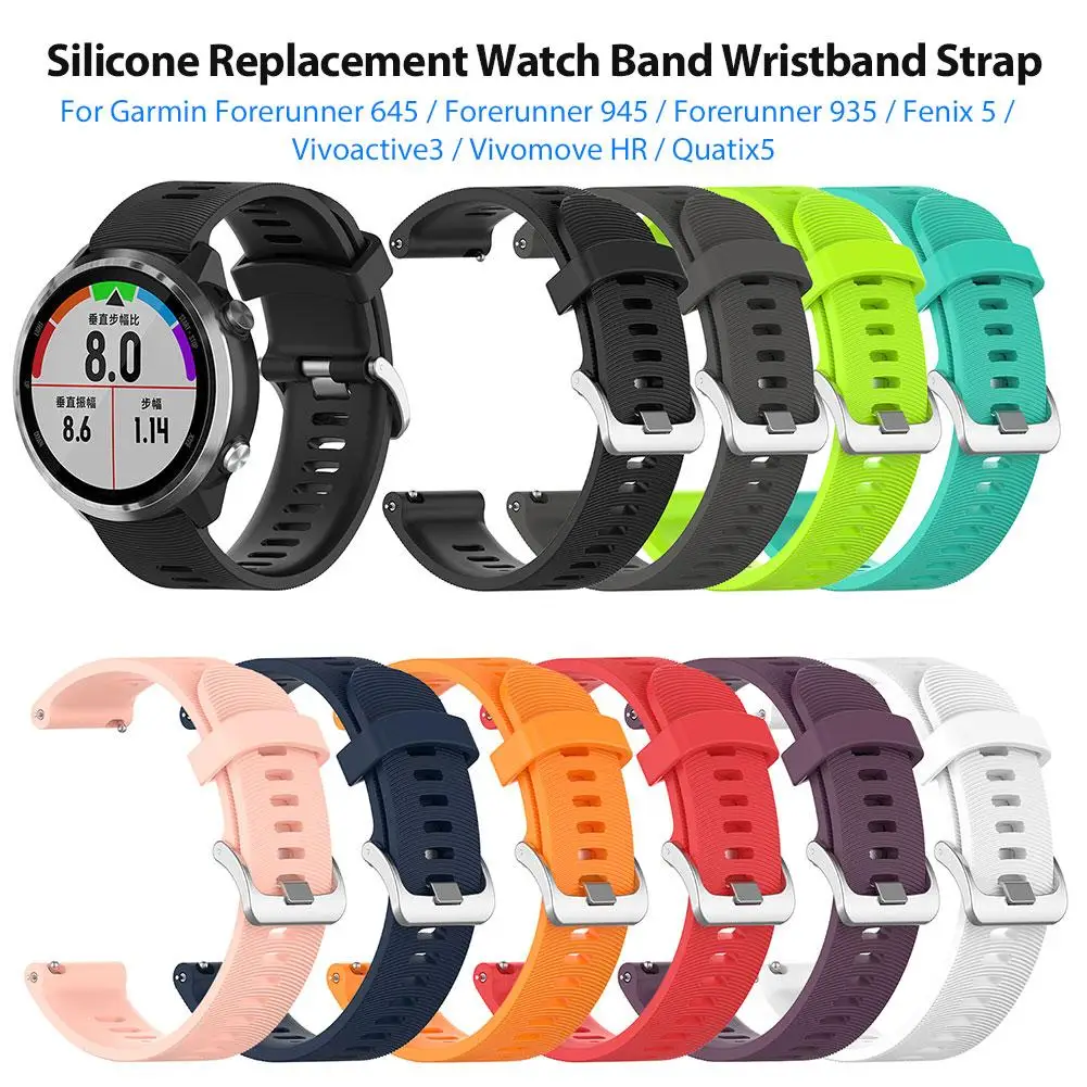 

Silicone Replacement Watch Band Wristband Strap for Garmin Forerunner645 945 935 Vivoactive3 Vivomove HR 20mm Smart Wristband