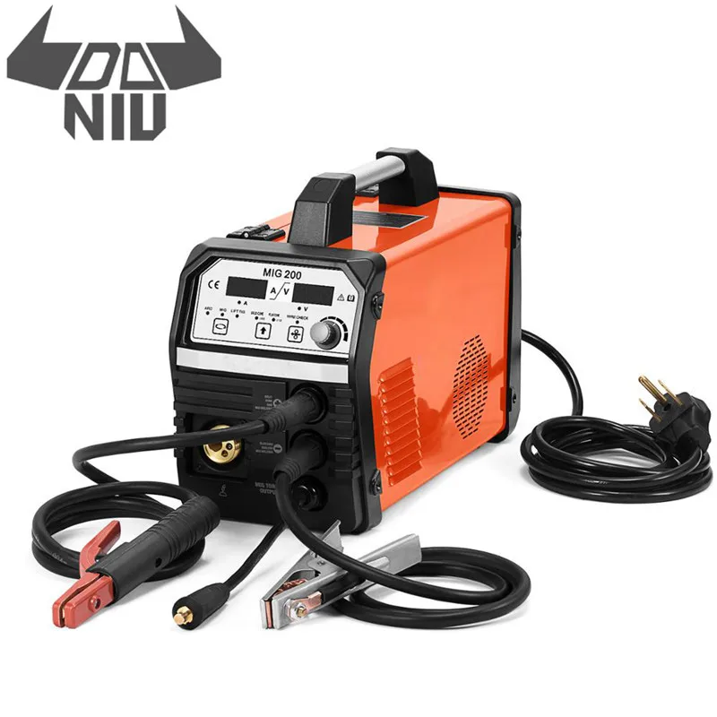 

DANIU MIG200 Mig-Welder Welding Machine Stainless Steel Carbon Steel Gas No Gas Welding Machine TIG ARC Functions 110V-220V