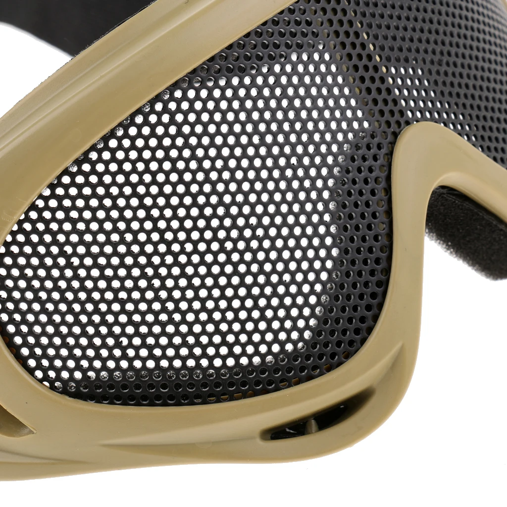 Outdoor Tactical Goggles Mask Safe Steel Mesh Eyewear Eye Protective Glasses for Shooting Hiking Climbing Hunting Military