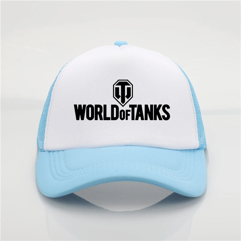 Games World Of Tanks печатная шапка с сеткой бейсболка Мужская и wo мужская летняя Трендовая шапка новая молодежная Джокер Солнцезащитная шляпа - Цвет: Светло-серый