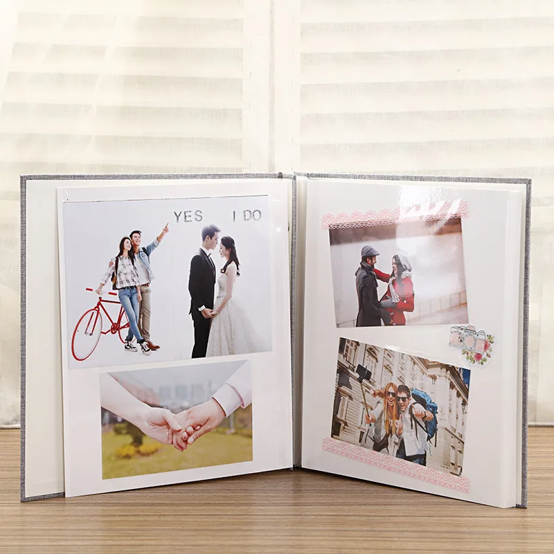 16-дюймовый шпилька 20 страниц самоклеющиеся фото альбом для скрапбукинга "сделай сам" в деревенском стиле льняной ткани Обложка персонализировать альбом для свадьбы памяти альбом