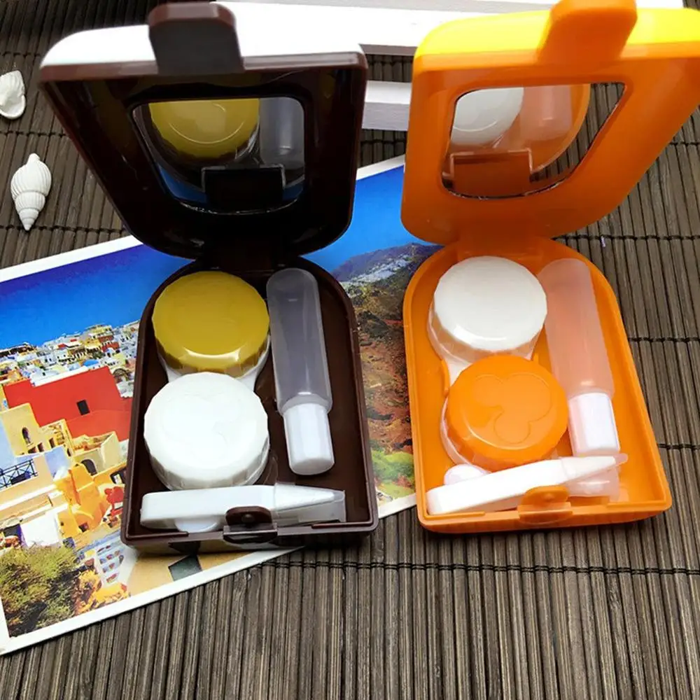 

2019 Hot New Ice Cream Beauty Care Box 611 Eye Care Kit Portable Mini Contact Lens Box Home Travel Storage with Mirror Case
