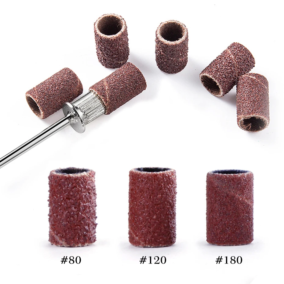 Nail Drill Bit Nail Drill Bits Nail Sander 50/100pcs Nail Sanding Cap For Manicure Machine Replaceable Pedicure Electric Manicure Drill Grinding Bit Sander LEND268