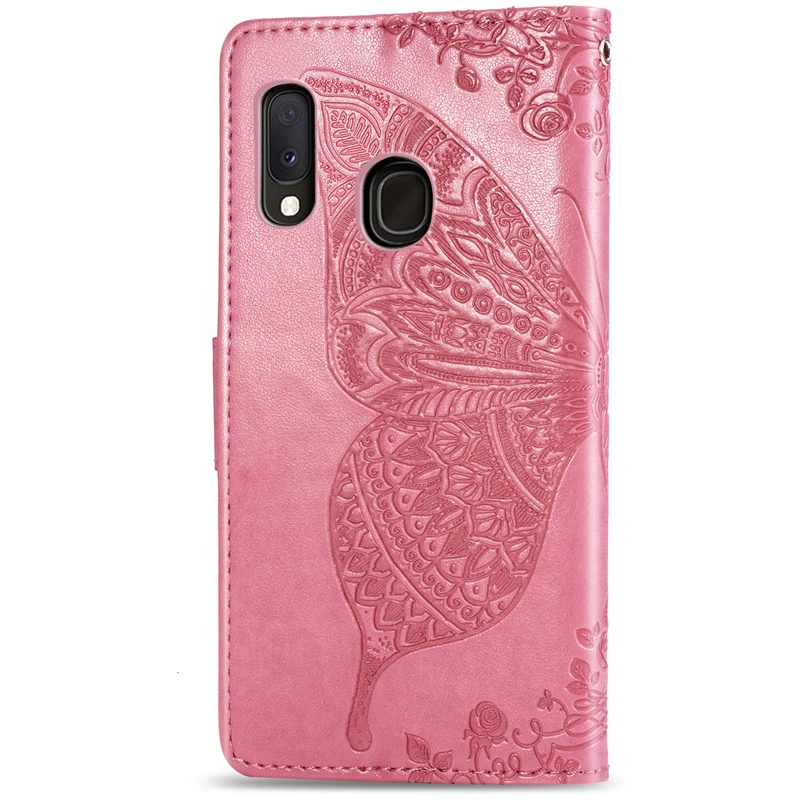 Милый чехол-книжка с бабочкой для samsung galaxy A20e A202 SM-A202FD Чехол-книжка для samsung galaxy A20E A202FD кожаный чехол-кошелек