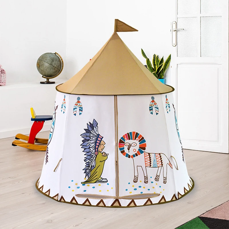 Kid Tent Portable Princess Castle Children Tent Teepee Foldable Play House Toys Tent Birthday Christmas Gift 4