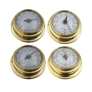 

4pcs Barometer Clock Thermometer Hygrometer Weather Station Set Meter Accessories Wall Mounted Marine Boat Kit Accurate Mini