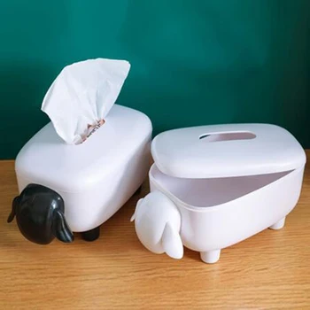 

2 Color Simple Cute Sheep Tissue Box With Paper Towel Box For Home Napkin For Home Kitchen Boxes Organizer Accessories