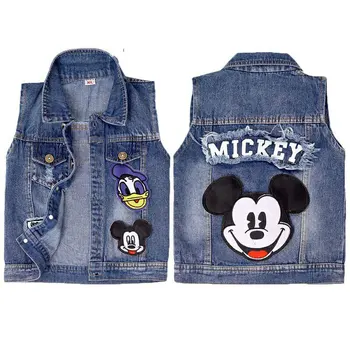 

2020 Children Spring Summer Fashion Vests Jacket Baby Vests Boys Girls Cartoon Hole Denim Waistcoats Outerwear Kids Boys clothes