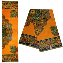 Африканский гарантированный настоящий голландский DIY воск оранжевый Дашики восковые ткани 6 ярдов