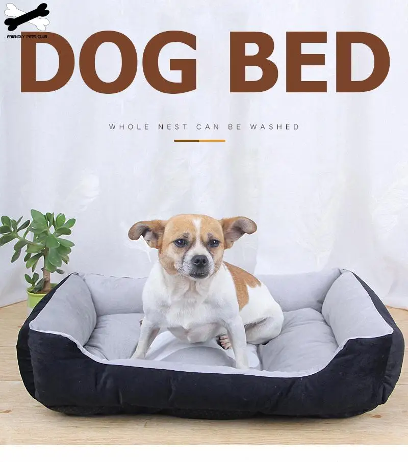 Bone Pet Bed Warm Linen Cat House For Small Medium Large Dog Soft 