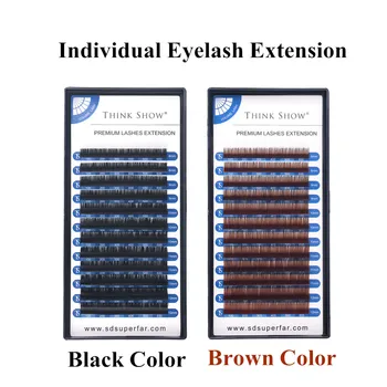 

NEWCOME Brown & Black Color Eyelash Extensions,Mix Length Individual Eye Lashes,Silk Mink 3D Eyelashes Cilios Makeup Tools