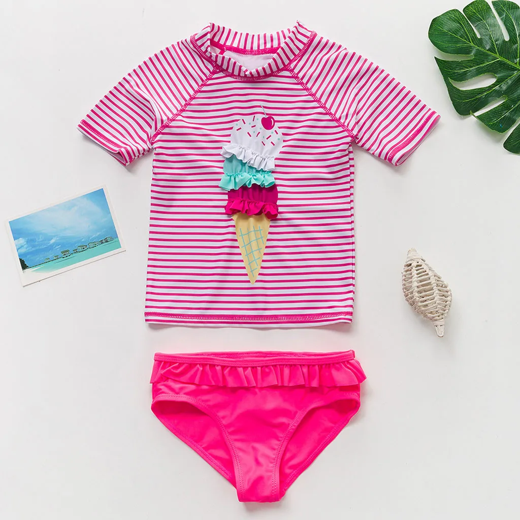 2020 летняя пляжная одежда для маленьких девочек топы в полоску с рисунком шорты