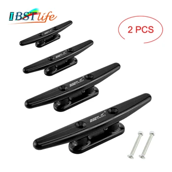 

2X Nylon Low Flat Cleat Open Base Cleat With 2 Screws Marine Boat Yacht Deck Line Rope Tie Kayak Canoe Deck Hardware Accessories