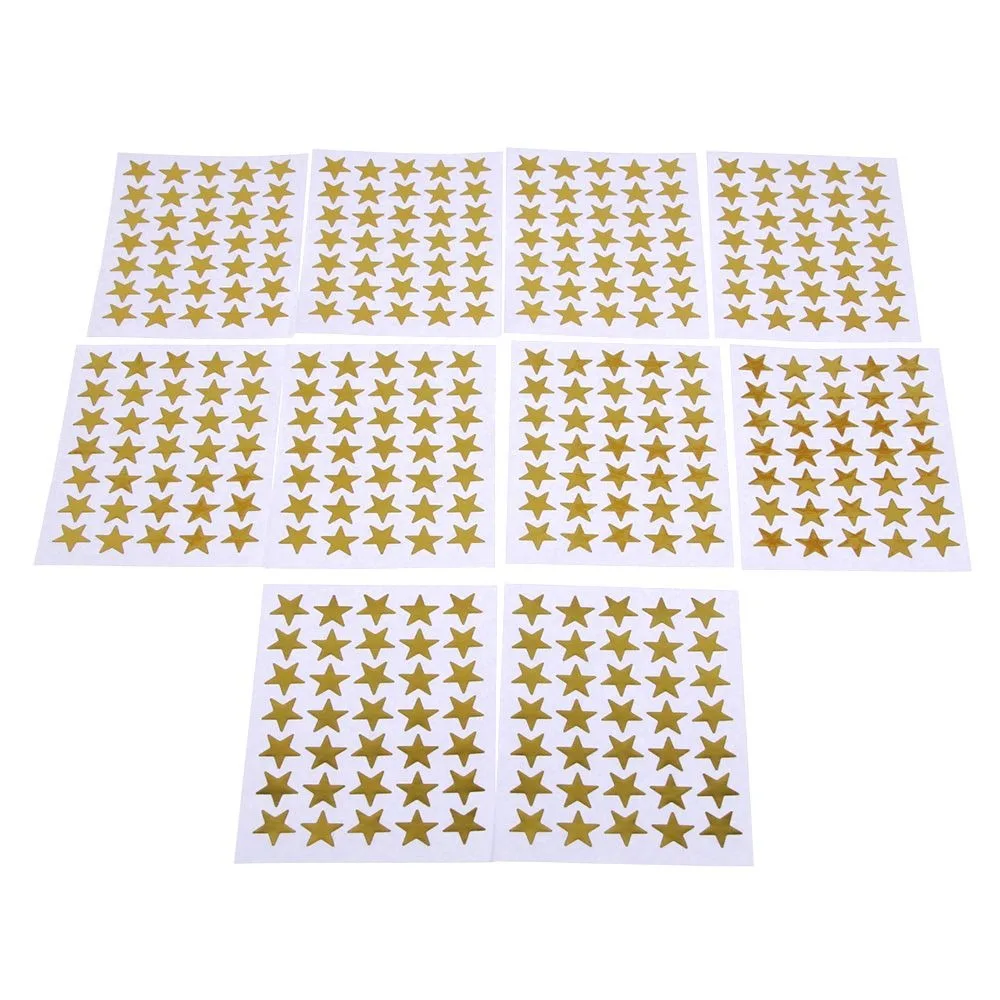 10 sheets 350PCS 350 шт./пакет ребенка золочение награда флэш-Стикеры учитель похвалу ярлык награды пятиконечная звезда золото Стикеры самоклеящаяся Стикеры - Цвет: 10 sheets 350PCS