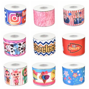 

HuangTao 22MM 25MM 38MM 50MM 75mm Printed Pattern on Grosgrain Ribbon for diy ribbon
