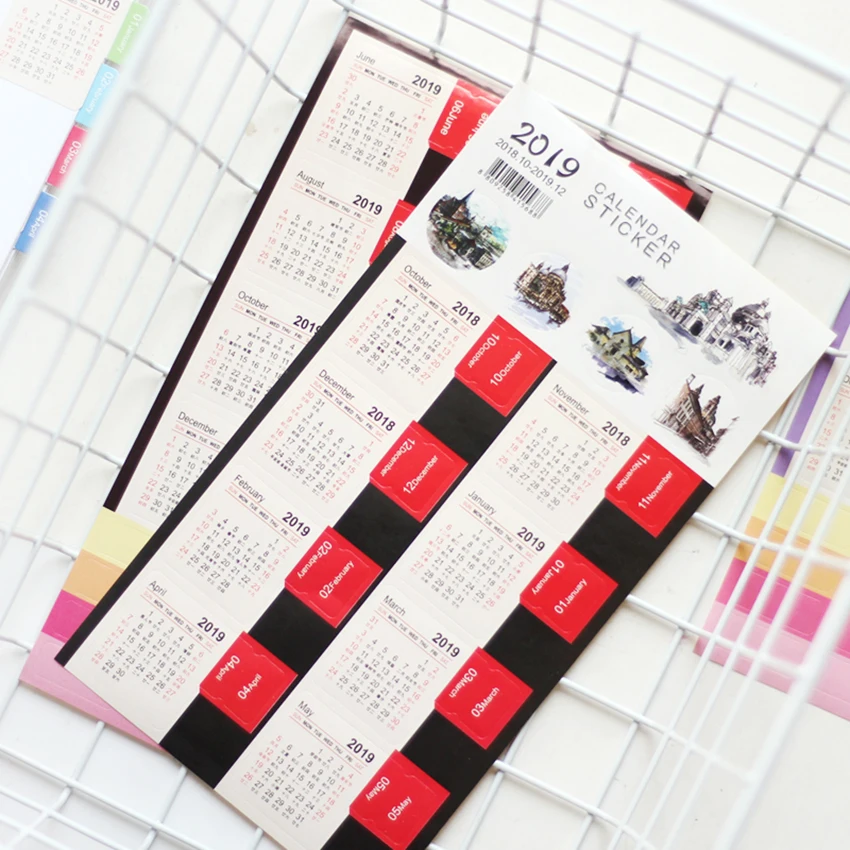 

2019 Calendar Index Stickers Schedule Classification Index Tabs Monthly Calendar Sticker for Planners, Agendas and Organizers