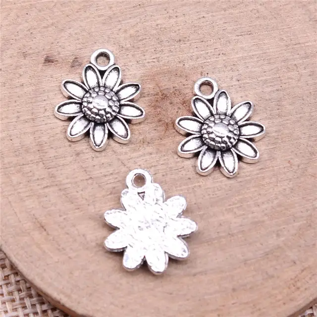 20pcs 13x11mm DIY Flower Charms For Jewelry Making Tiny Flower Charms Small  Flowers Charms