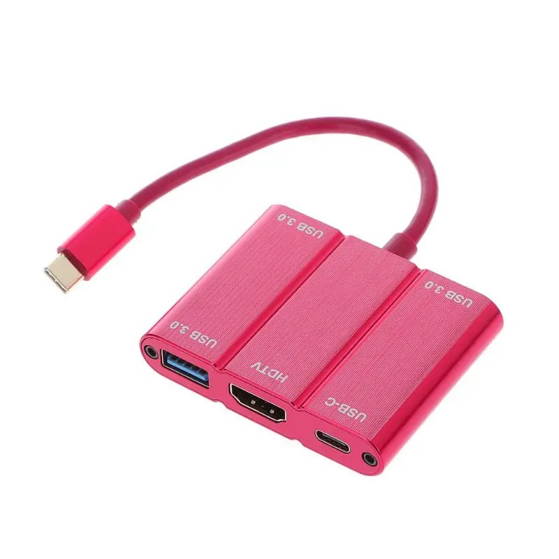 Usb type C к многопортовому HDMI адаптеру 4K конвертер для MacBook больше USB C устройств D08A
