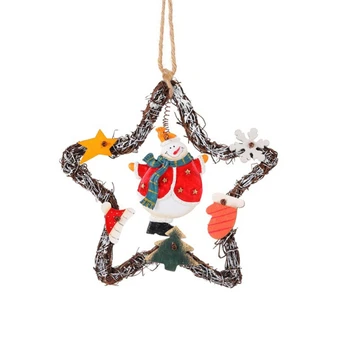 

Christmas wreath wall decoration artificial retro rattan simulation wreath Christmas wreath home party decorations 1