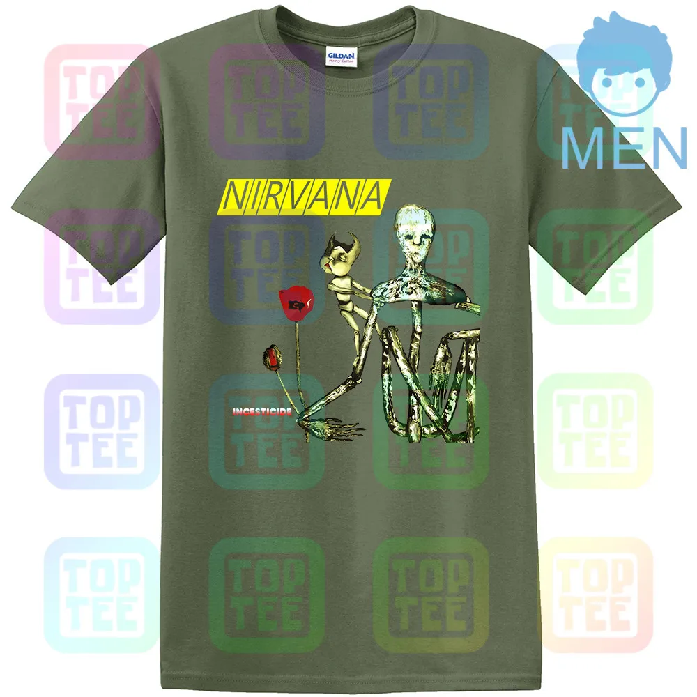 MEN-ARMY GREEN Nirvana Incesticide Футболка Nwt аутентичная и лицензированная уличная одежда размер S-3Xl - Цвет: MEN-ARMY GREEN