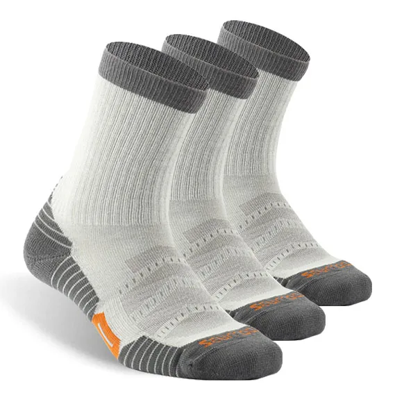 Носки для бега, ZEALWOOD мужские женские анти блистерные носки для велоспорта спортивные носки для гольфа антибактериальные увлажняющие, 1/3 пар - Цвет: 3 pair gray